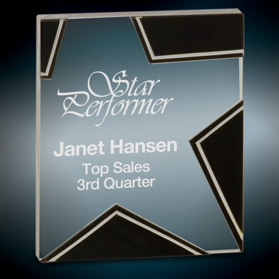 Silver and Black Star Glass Award