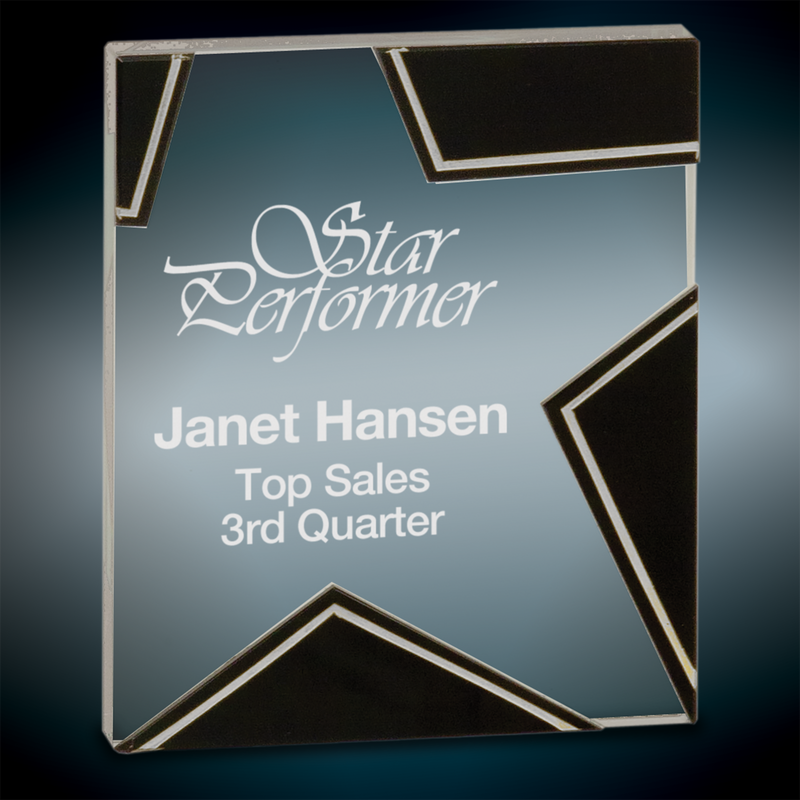 Silver and Black Star Glass Award