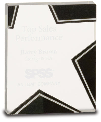 Silver and Black Star Glass Award