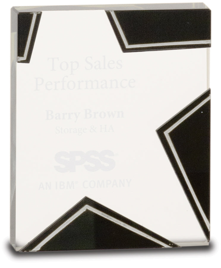 Silver and Black Star Glass Award