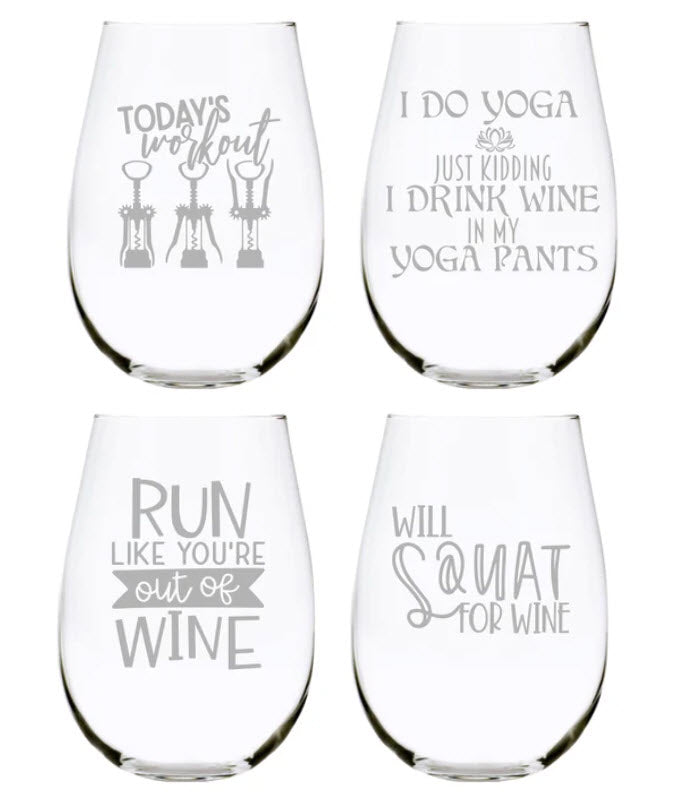 Custom Stemless Wine Glass - Set of 4