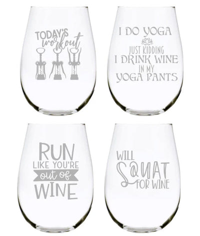 Custom Stemless Wine Glass - Set of 4