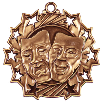 2.25" Antique Drama Ten Star Medal