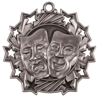 2.25" Antique Drama Ten Star Medal