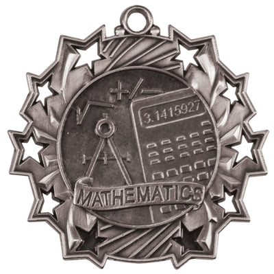 2.25" Antique Math Ten Star Medal