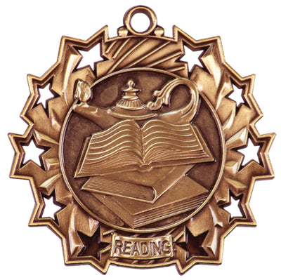 2.25" Antique Reading Ten Star Medal