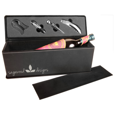 Leatherette Single Wine Box with Tools