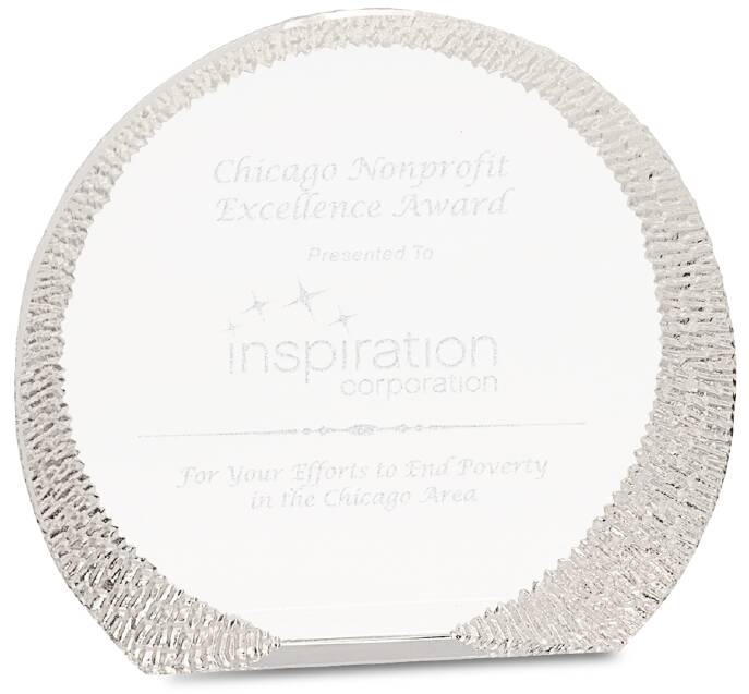 Rounded Crystal with Decorative Edge Award